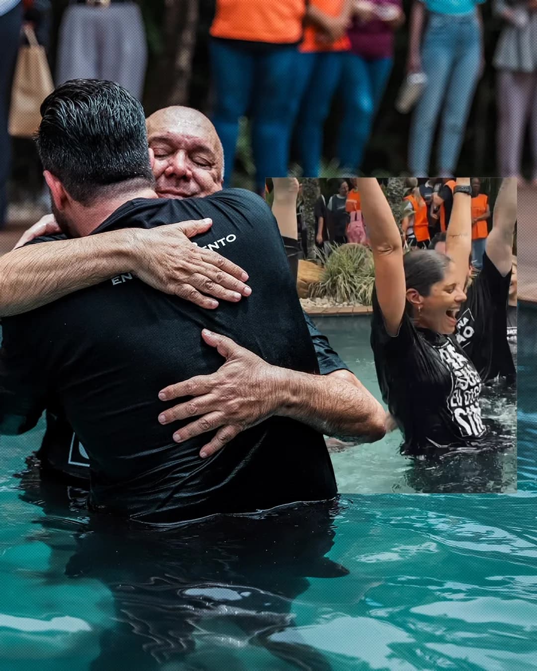 Pastor abençoando antes do batismo